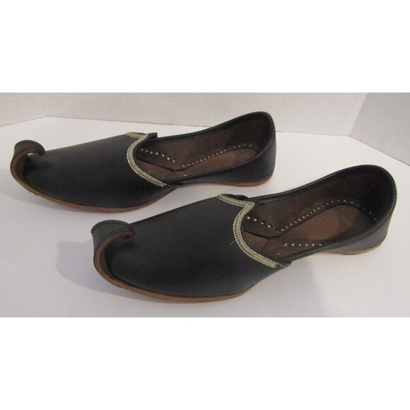 Desi Colour Ethnic Loafers Leather Premium Mojari Black Nok Traditional 11.5 main image 4